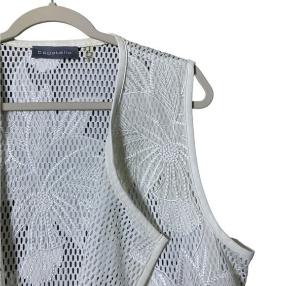 Bagatelle Palm Tree Vest Cover Up Longline Size XL Beach Coastal - Picture 3 of 10